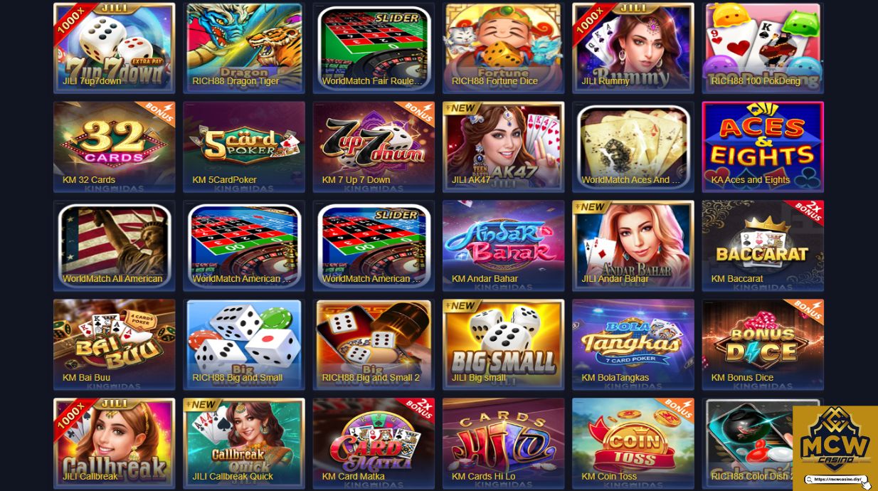 Sảnh game bài MCW Casino uy tín ấn tượng